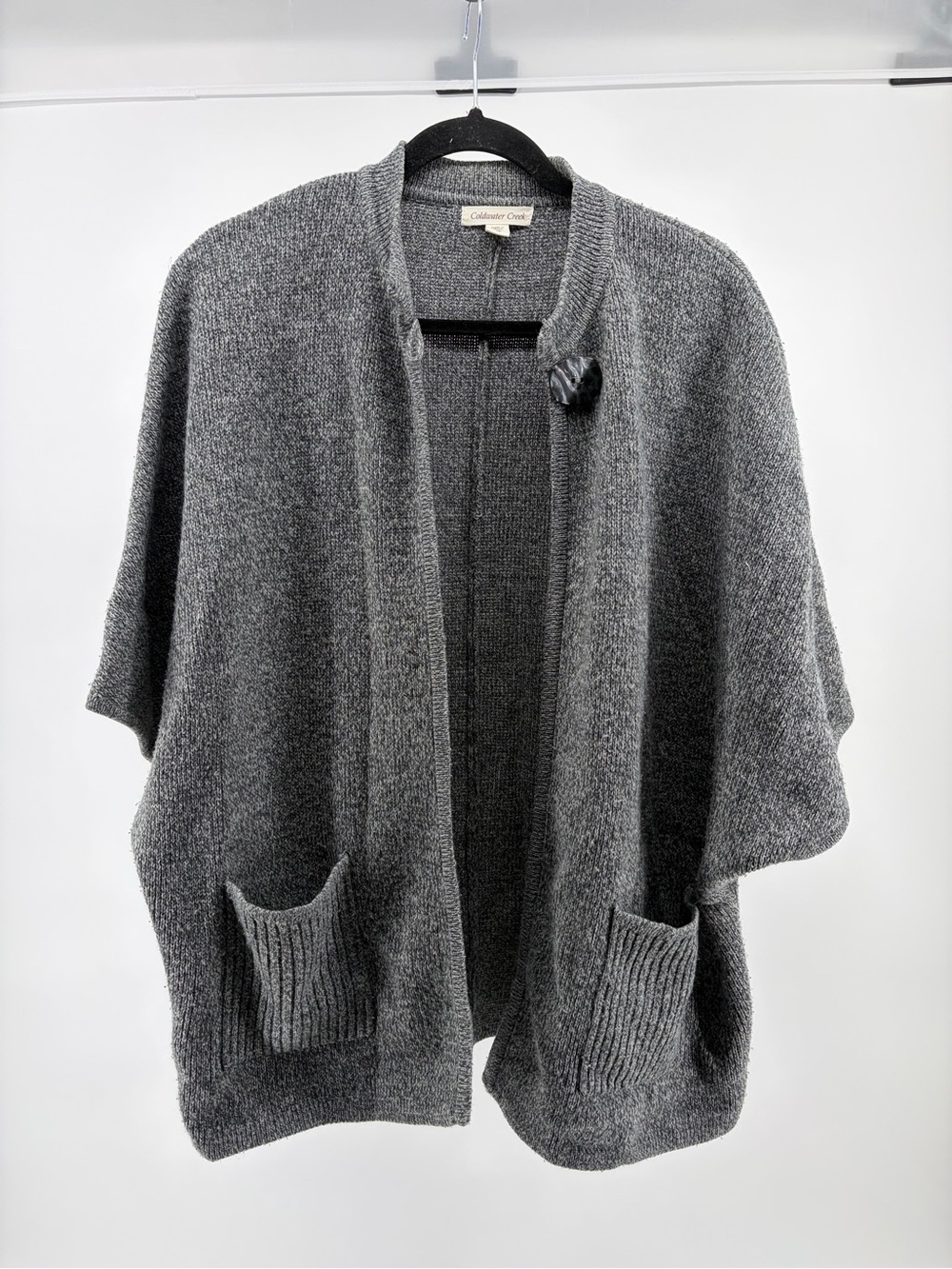 Coldwater Creek Cally Gray Batwing Cape Cardigan Sweater Women's Size X-Large